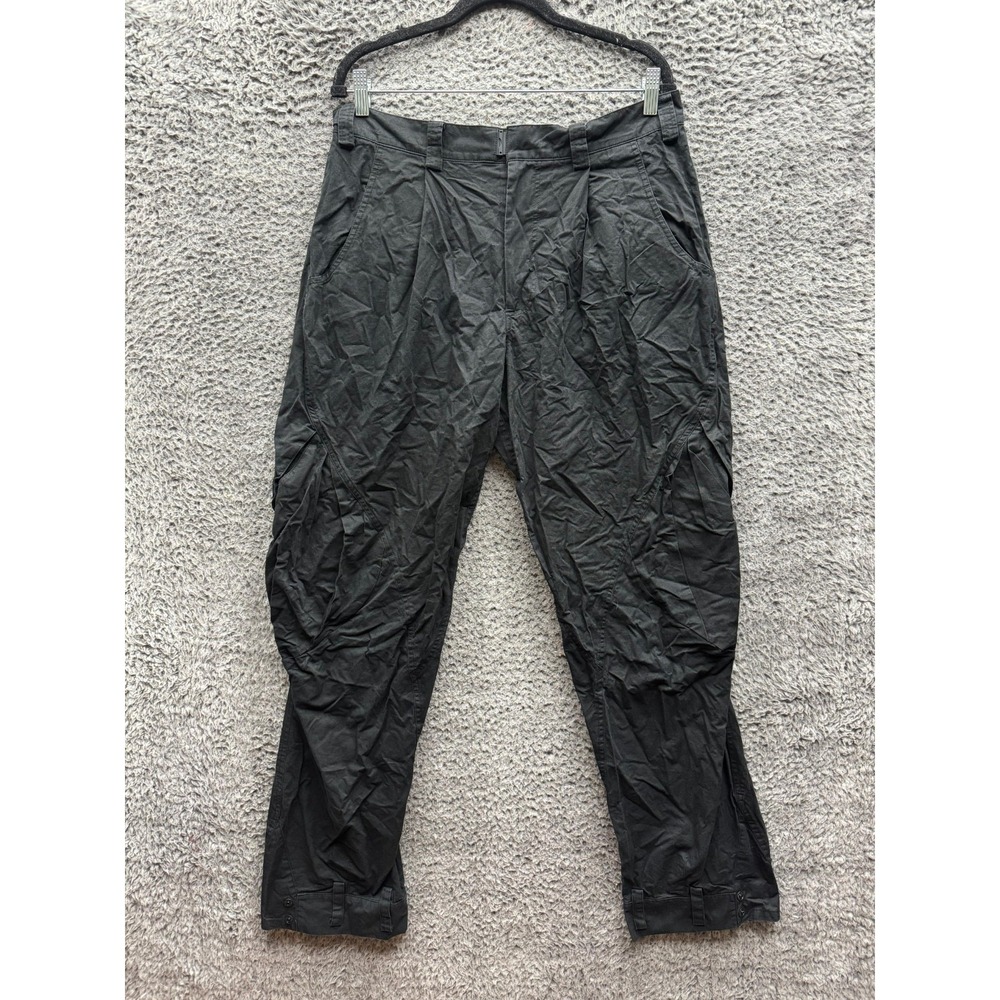 Hyein Seo High Rise Pleated Denim Belted Cargo Pants Black Dark Wash Mens Size 4